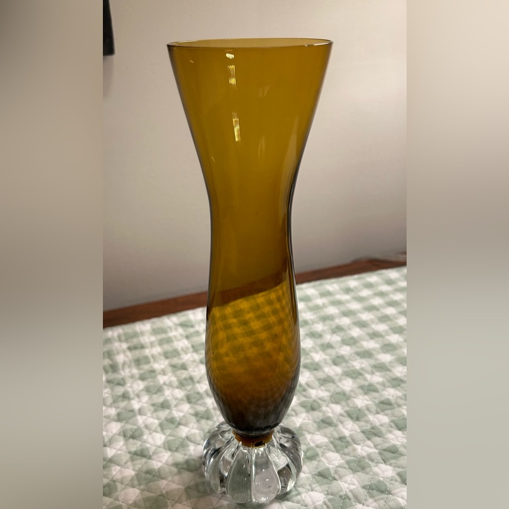Empoli glass vase in brown color
